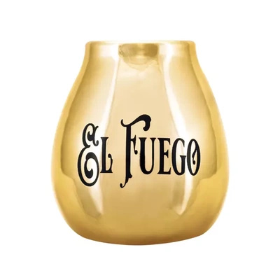 Керамічний калабаш з логотипом El Fuego (золото) 350мл