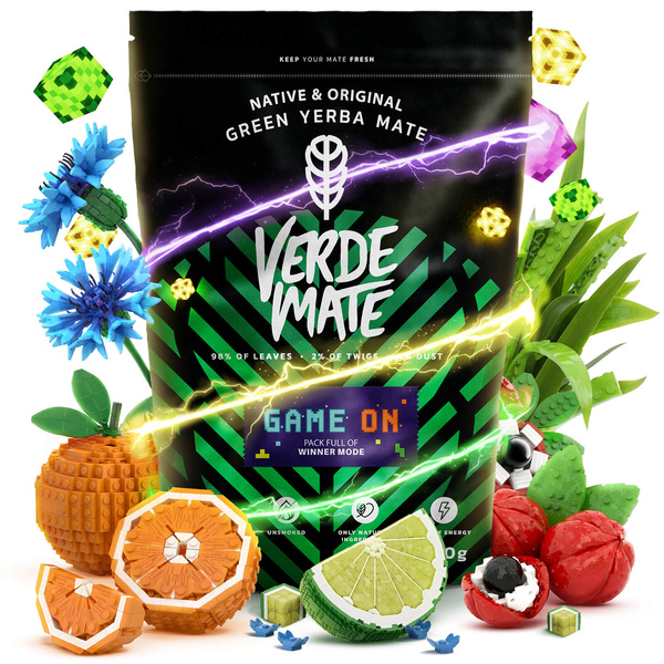 Набір Єрба Мате Verde Mate Game On 400г 0,4кг Калабаш + Бомбілла