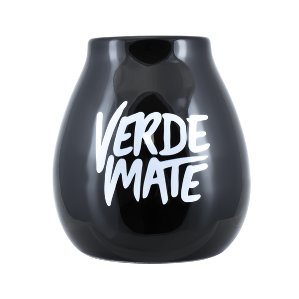 Керамічний калабас для мате з логотипом Verde Mate (чорний) 350 мл