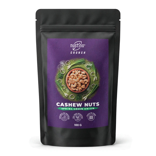 Nustino Crunch – смажені горіхи кеш'ю – Spring Green Onion 100 г