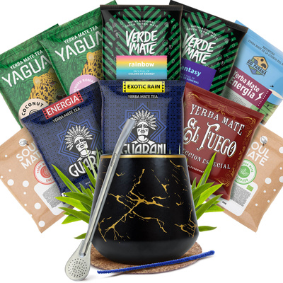 Набір Yerba Mate: зразки 10x50г Калабаш + Bombilla