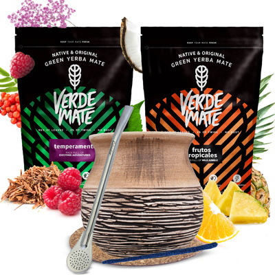Набір Єрба-Мате Verde Mate 2x500г 1кг Калабаш + Бомбілла