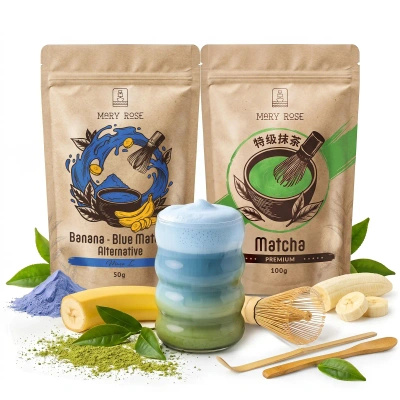 Набір для кольорового Matcha Latte: Matcha + Blue Matcha + аксесуари