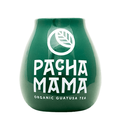 Керамічний калабас для мате з логотипом Pachamama (зелений) 350 мл