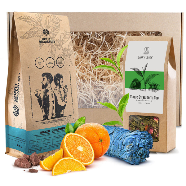 Подарунковий набір Кавові Зерна Coffee Broastery + Чай + Шавлія Біла Пахощі