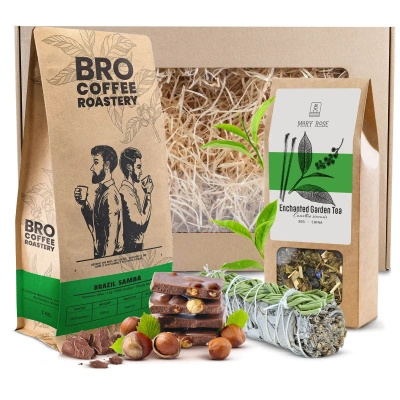 Подарунковий набір Кавові Зерна Bro Coffee Roastery + Чай + Шавлія Біла Пахощі