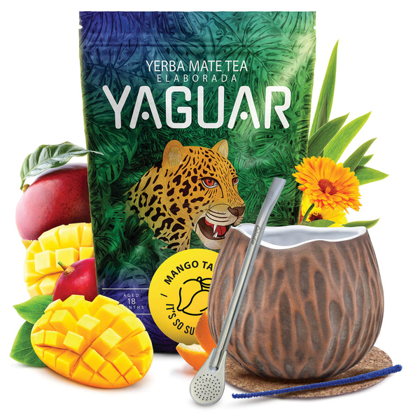 Набір Єрба Мате Yaguar 500г 0,5кг Калабаш + Бомбілла