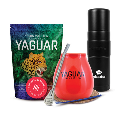 Набір Єрба Мате Yaguar 500г 0,5кг Yerbomos XL + Калабаш + Бомбілла
