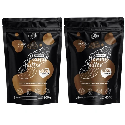 Набір арахісової пасти в порошку Nustino: Classic + Chocolate 2x400г
