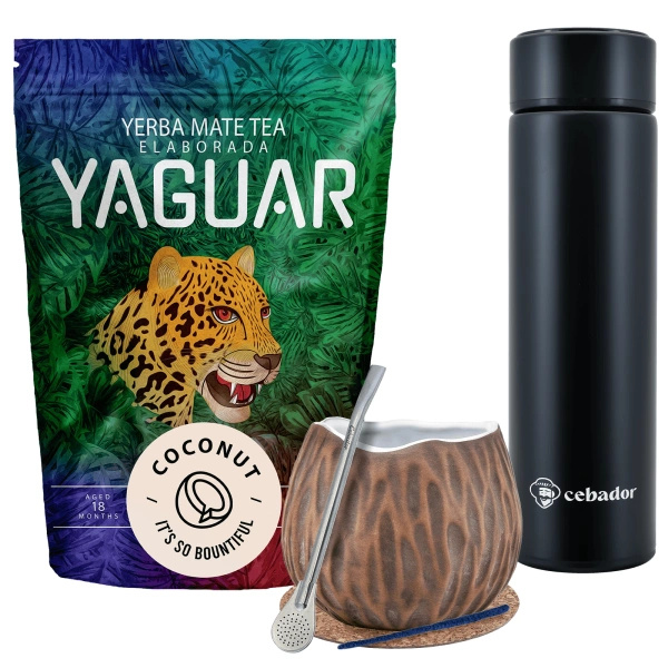 Набір термосів Yerba Mate Yaguar Coconut 500г калабаш