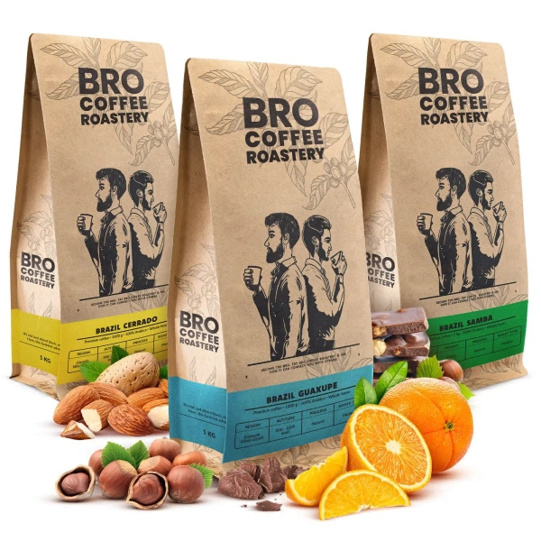 Набір Bro Coffee Roastery Brazil Samba + Brazil Guaxupe + Brazil Cerrado 3x1кг (3кг)