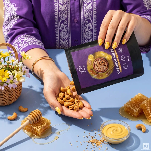 Nustino Crunch – смажені горіхи кеш'ю – Honey Mustard Crunch 200 г