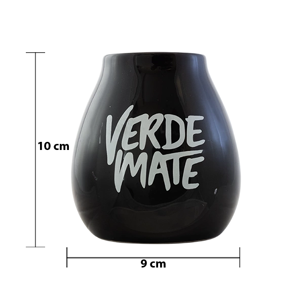 Розміри керамічної чашки для мате Verde Mate: висота 10 см, діаметр 9 см