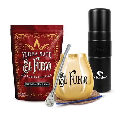 Набір Єрба Мате El Fuego 500г 0,5кг Yerbomos XL + Калабаш + Бомбілла