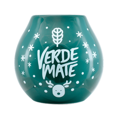 Керамічний калабаш з логотипом Verde Mate - Winter Time 350мл